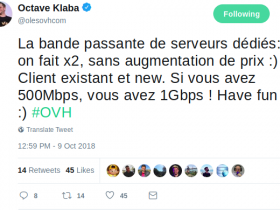 OVH和SoYouStart将提升带宽为现在的两倍