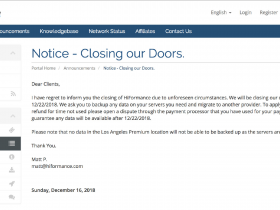 VPS主机商hiformance已经跑路,CC机房也就是还能连通的赶紧备份迁移