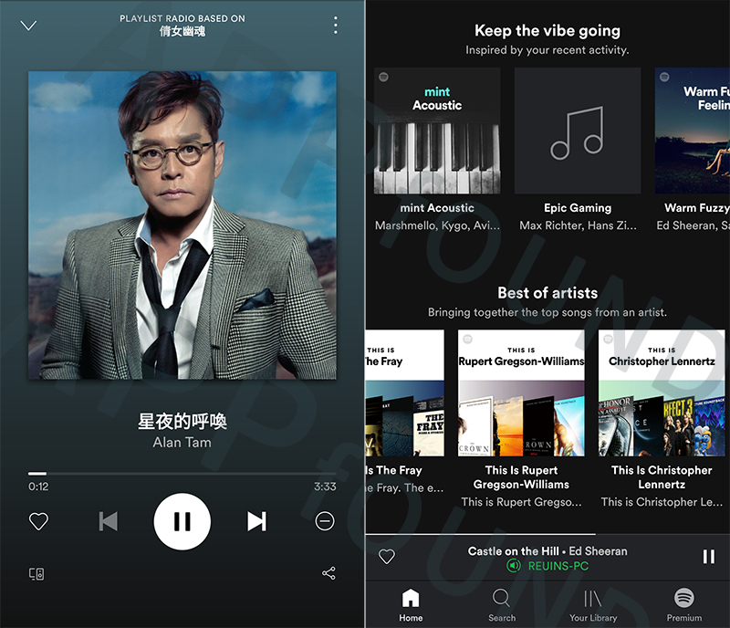 Spotify主界面UI